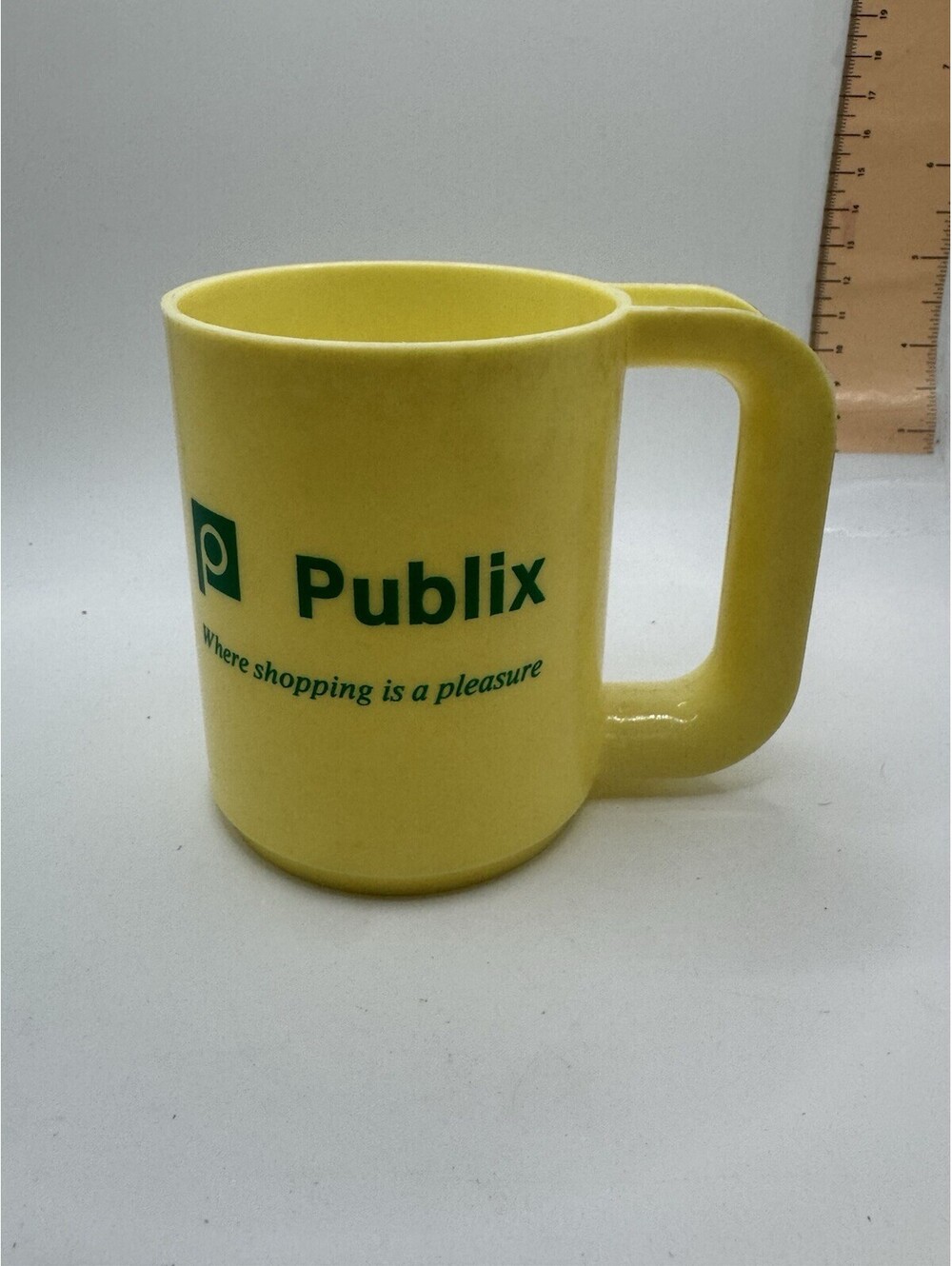 Yellow Plastic Publix Coffee Mug - Vintage Advertising Made By Am Proline